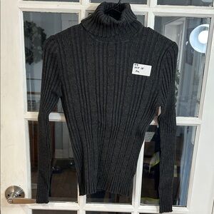 W4.   Belldini Charcoal Ribbed Turtleneck Sweater